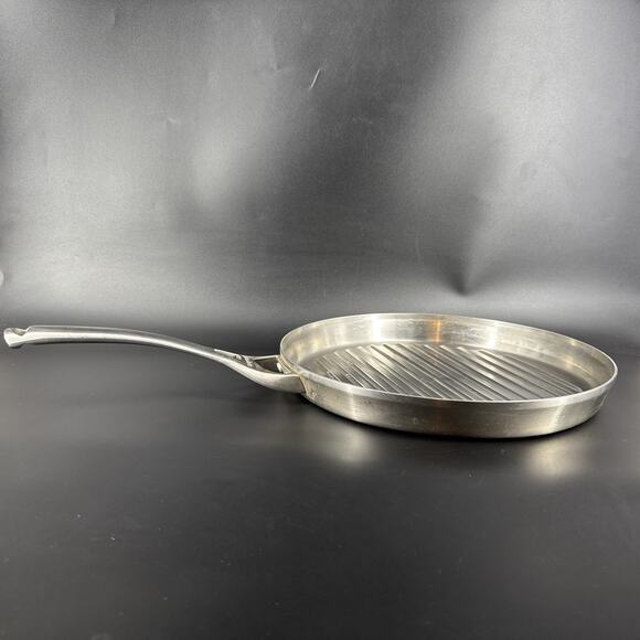 Calphalon 13 Inch Large Stainless Steel Grill Pan Grooved Skillet - Picture 2 of 13
